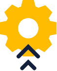 Gear with arrows pointing up