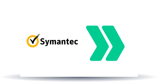Symantec Logo with Green Chevrons